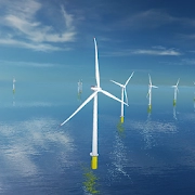 Coastal Wind Farm Wallpaper